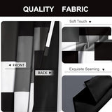 Tyrot Black Grey 100% Blackout Curtains for Bedroom 84 inch Long 2 Panels Set White Gray Modern Abstract Geometric Black Out Curtains Insulated Room Darkening Window Drapes for Living Room, 52Wx84L