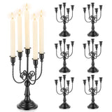 Romadedi Halloween Candelabra, Black 5-Arm Candle Holder 11.8", Set of 6