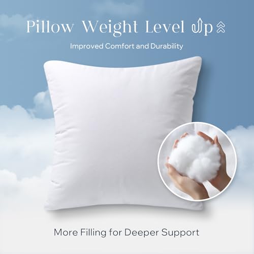 Phantoscope 18x18 Pillow Insert - Throw Pillow Insert with 100% Cotton Cover - 18 Inch Square Form Microfiber Pillow Sham Stuffer - Couch Cushion Pillows, 1 Count (Pack of 1)