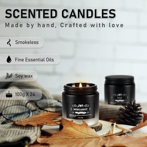 YOROXRG 24 Pack Scented Candles with Added Natural Essential Oils, 3.5oz, Suitable for Various Festivals, Parties, Yoga, and Home Scened