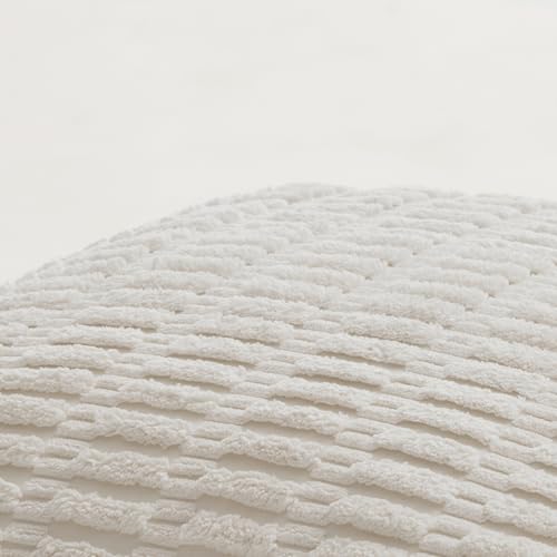 Fancy Homi Decorative Throw Pillow Covers for Bed Couch Bedroom Bench, Soft Corduroy Solid Pillow Case, Rustic Farmhouse Boho Room Decor,54" x 20" (Pack of 1),White