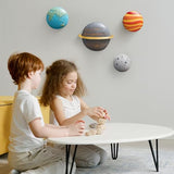 4Pcs Outer Space Planets Wall Decor, Cute Astronauts Galaxy Planet Nursery Wall Sculptures, 3D Outer Space Theme Hanging Art for Kids Room Boys Bedroom