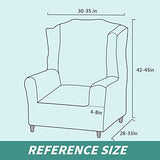 YEMYHOM 1 Piece Stretch Wingback Chair Slipcover Latest Jacquard Design Wing Chair Cover Non Slip Furniture Protector with Foam Rods for Living Room (Wing Chair, Light Gray)