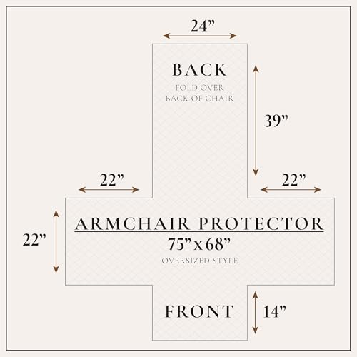 Great Bay Home Reversible Patchwork Chair Cover - Washable Slipcover Furniture Protector with Elastic Straps - Perfect for Kids & Pets - Box-Stitched Detail (Taupe)