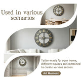 Dankeit Large Wall Clock,20inch Metal Wall Clocks,Quality Quartz Movement Roman Numerals Clock for Living Room Bedroom Kitchen Decor,Silent Oversize Clock Battery Powered
