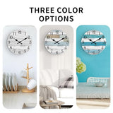 KECYET Wall Clock Battery Operated 8 Inch Silent Non Ticking Coastal Design Country Rustic Retro Decorative for Bathroom Kitchen Living Room Bedroom