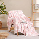YIRUIO Pink Checkered Throw Blanket with Bow Pattern - Ultra Soft Lightweight Microfiber Knit, Plush Fuzzy Cozy Home Decor for Couch Sofa Bed, Reversible All-Season 50x60 Inches