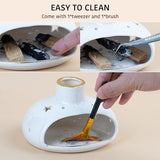 ZenBless 3 in 1 Incense Holder for Palo Santo Sticks Sage Incense, Handcrafted Ceramic Incense Burner Holder Ash Catcher with Chimney, Smudge Bowl for Yoga Meditation Room Home Decor
