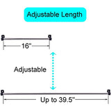 YYST Type A 16" to 39.5" Swivel End Window Curtain Sash Rod for Top & Bottom Doors & Sidelights Petite Café Sidelight Rods W Screws (Black-2)