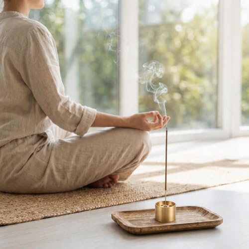 Thinp 2 Pcs Brass Incense Cone Holder, Copper Incense Stick Holders with 9 Holes Small Incenses Burner Holder for Sticks-Incense Stand Base for Yoga Spa Room Home Office (0.8" Dia, 0.6" Tall)