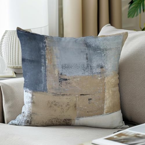 Throw Pillow Covers for Couch, 18x18 Inch, 2 Pack, Brown Grey