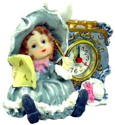 1256138 4'' Tall Sweet Girl Musician Clock