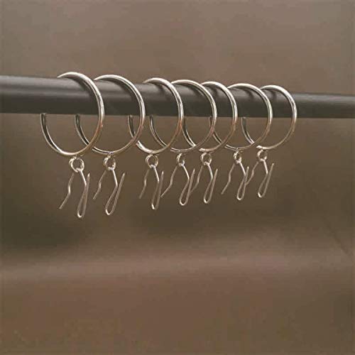 E-outstanding 50 Sets White Plastic Traverse Rod Slides Rail Glider and Metal Curtain Hooks Window Curtain Accessories