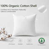 DWR Set of 2 Feather Down Throw Pillow Inserts 12x20 with Organic Cotton Cover, Feather Rectangular White Decorative Pillow Inserts for Bed, Sofa, and Couch