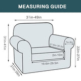 FantasDecor 2 Piece Chair Sofa Covers Velvet for Living Room Slipcovers with Individual Cushion Elastic Furniture Protector for Pets, Machine Washable (Armchair, Stone Blue)