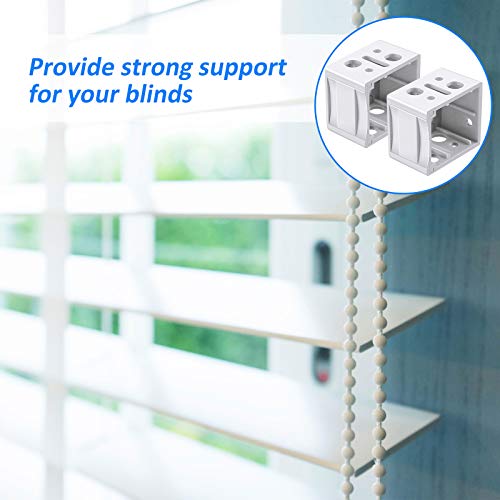 Jetec 4 Pieces 1 Inch Mini Blind Brackets White Plastic Profile Box Mounting Window Blinds Headrail Bracket Replacement