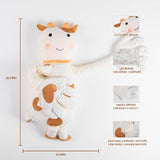 Cow Shaped Pillow – Longer Runtime with Remote and 3-Level Adjustable, Premium Soft Fabric Accent Cushion for Couch, Sofa, Bed & Living Room Décor