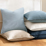 26x26 Inch Set of 2 Euro Sham Decorative Linen Solid Throw Pillow Covers Boho Accent Farmhouse Pillowcases Modern Netural Home Decor for Bed Couch Sofa Living Room,Cream White