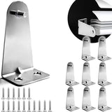 8pcs Metal Blinds Hold Down Brackets, Silver Door Blinds Bottom Bracket, Blind Bottom Rail Hold Clips with Screws for Horizontal Blinds Shades Windows Doors
