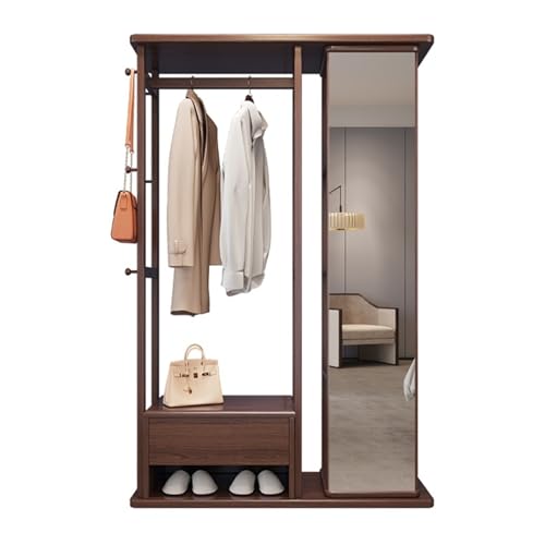 Full length mirror, solid wood hanger, floor hanger, bedroom, coat rack, full length mirror, integrated room, simple multifunctional storage shelf, furniture