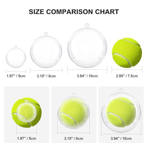 20 Pack Clear Plastic Fillable Ornaments Balls for Crafts, 3.15''/80mm Christmas Ornaments DIY for Holiday, Wedding, Gifts, Home Decor
