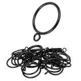 Curtain Rings with Eyelets, 48 Pack Metal Drapery Rings for Pinch Pleat Curtains Panels, Drape Rings Fits Up to 1.2 in Curtains Rod, 1.5 Inch I D Black