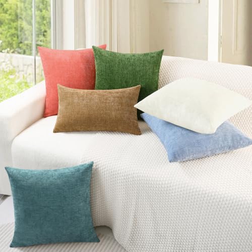 CaliTime Decorative Couch Throw Pillow Covers 20 X 20 Inches Forest Green