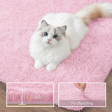 10x12 Area Rug Living Room Bedroom: Fluffy Plush Shag Carpet Pink
