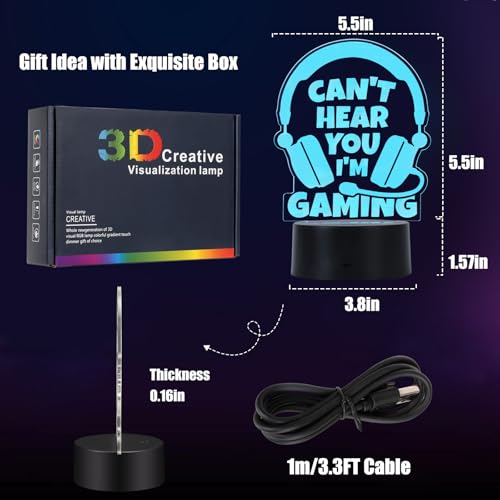 Fathers Day Dad Son Gifts for Teen Boys Girls Year Old Teenager Gifts Him Boyfriend Husband Birthday Gamer Gift Son Brother LED Light Up Acrylic Gaming Lamp Christmas Stocking Stuffers Easter Basket