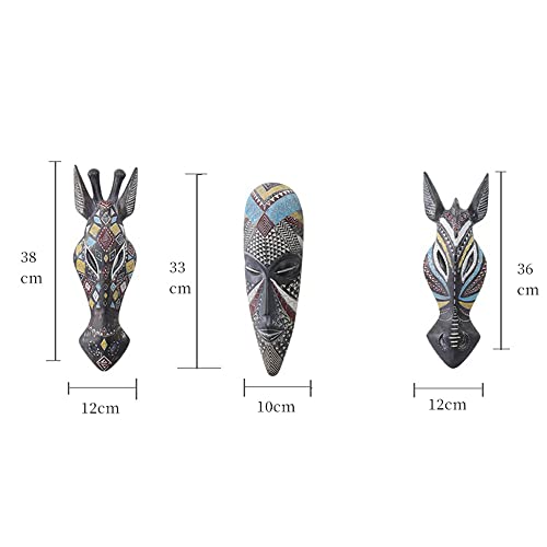 OTARTU African Mask Wall Sculpture Hand Carved African Tribal Wall Mask Art