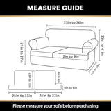 PrinceDeco T Cushion Loveseat Slipcover - 3 Pieces Sofa Cover for 2 Cushion Couch with 2 Individual T Shape Seat Covers Width Up to 76 Inch - Stretch, Machine Washable, Porcelain