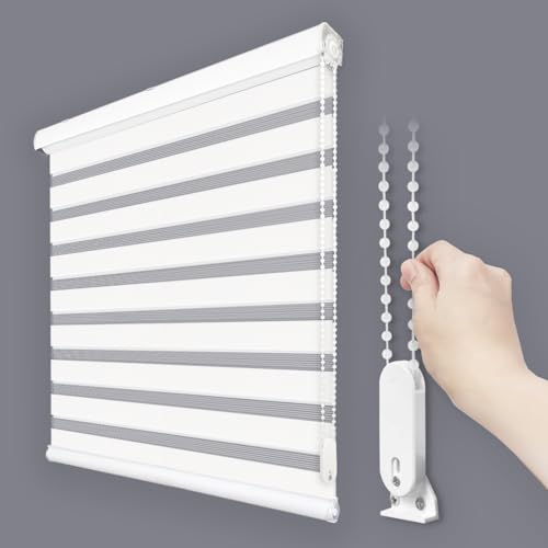 Foiresoft Custom Zebra Blinds for Windows, Light Filtering Day Night Dual Layer Blinds for Home & Office, Adjustable Privacy, Made to Order for Inside or Outside Mount