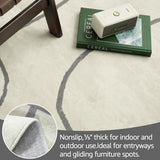 jinchan 6x9 Modern Abstract Curved Line Washable Area Rug, Grey