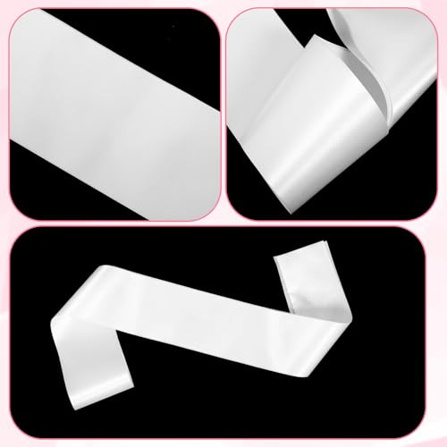 50 Pack Individually Wrapped White Satin Sashes Bulk, 31.5” x 3.7” Plain Blank Sashes for DIY Pageants, Senior 2026, Birthday, Wedding, Sublimation Blanks & Party Decorations