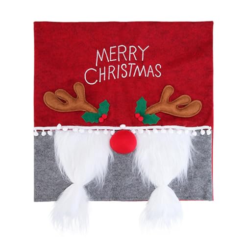 Christmas Chair Dinner Table Decoration Embroidery Chair Back Covers Protector 2024 New Year Holiday Party
