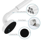 TYRON 2 Pack Magnetic Curtain Rod for Metal Doors Adjustable 9-12 Inch, 3/8 in. Diameter, Magnetic Rod No Drill, Narrow Sidelight Window Mini Curtain Rod(White)