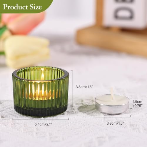 12 Pcs Green Tealight Candle Holder 2'' x 1.4''