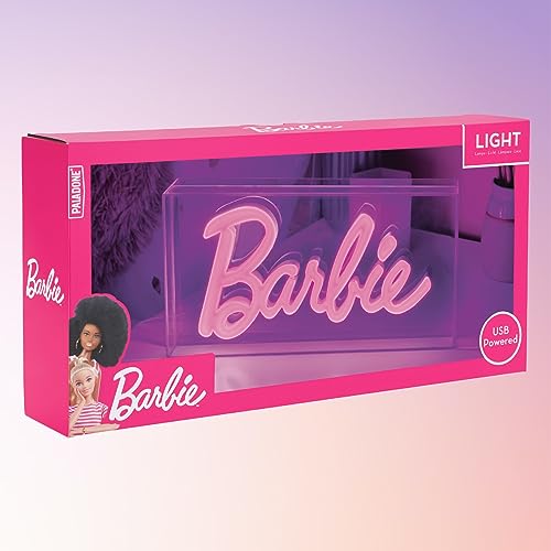 Paladone Barbie Logo LED Neon Pink Sign, Officially Licensed Barbie Merchandise and Room Decor