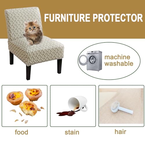 HAOYONG Armless Accent Chair Cover, Stretch Chair Slipcover Printed Slipper Chair Covers Furniture Protector Covers for Living Dining Room Hotel