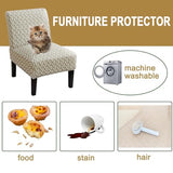 HAOYONG Armless Accent Chair Cover, Stretch Chair Slipcover Printed Slipper Chair Covers Furniture Protector Covers for Living Dining Room Hotel