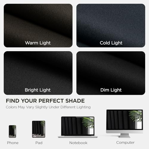 Joydeco Blackout Curtains for Bedroom,Black Out Curtains 84 Inch Long, Black Drapes with Grommets, Noise Reducing Energy Saving Thermal Insulated & Wrinkle-Free Drapes for Living Room, 2 Panels