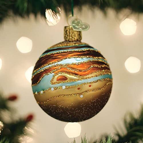 Old World Christmas Jupiter Glass Blown Ornament for Christmas Tree, Handcrafted Holiday Decoration, Outer Space Collection