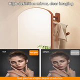 Floor-Standing Solid Wood Rotating Coat Rack，2-in-1 360° Rotating Full Length Mirror & Coat Rack - Solid Wood Floor Mirror for Bedroom & Living Room, Stylish Space-Saving Home Decor, Perfect