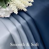 HOMEIDEAS Navy Blue Ombre Blackout Curtains 52 X 84 Inch Length Gradient Room Darkening Thermal Insulated Energy Saving Grommet 2 Panels Window Drapes for Living Room, Bedroom