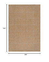 Beverly Rug Easy Jute Checkered Squared Rug 9x12 Washable Large Indoor Outdoor Area Rugs for Living Dining Room Patio Office Stain Resistant Non Shedding Casual Indoor Outside Carpet 9 x 12 Natural