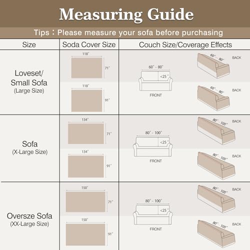 Couch Cover for Dogs Sectional Sofa Covers Washable for 2 Cushion Couch, Chenille Couch Cover Blanket, Sectional Sofa Slipcovers, Multi-Use Furniture Protector for Kids, Pets, 71" X118", Sand