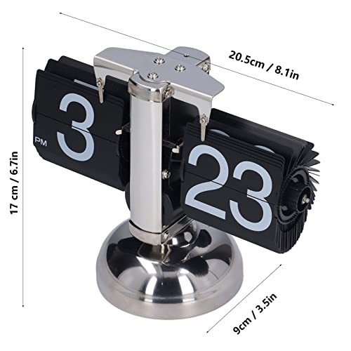 HERCHR Retro Flip Clock, Retro Analog Flipping Clock Automatic Page Turning Internal Gear Operated Clock Mechanical Digital Desk Clock with Large Numbers for Home Office Decor, 8.1 X 6.7 X 3.5 Inches
