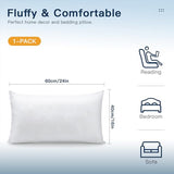 OTOSTAR Pillow Insert 16x24 Inch, Decorative Rectangle Throw Pillow Inserts, Premium Fluffy Pillow Forms Sham Stuffer for Sofa Bed Couch Living Room- Indoor