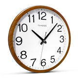 TIMESS Wall Clock, Classic Wood Style Finish, 11 Inch Non-Ticking Silent Battery Operated Analog Clock, Ideal Retro Decor for Home, Bedroom, Living Room, Kitchen, Bathroom, Office(Wood Yellow)