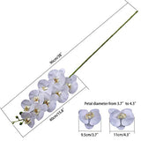 Fnize Orchid Stems Artificial Flowers Real Touch Latex Faux Phalaenopsis Branches 9 Large Blooms 38 Inches 2pcs White
